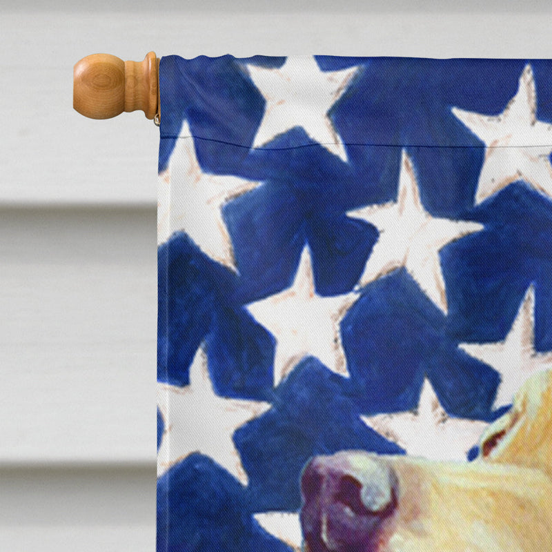 USA American Flag with Labrador Flag Canvas House Size