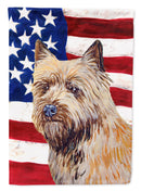 USA American Flag with Cairn Terrier House Flag 28x40 Porch Sleeve Pole Decorative Outside Yard Banner Artwork Wall Hanging, Polyester