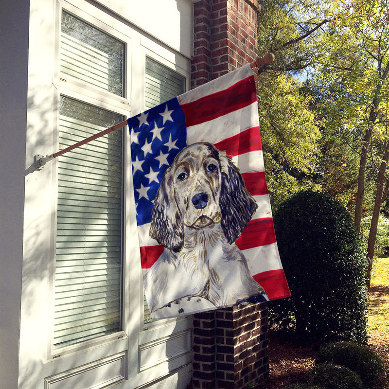 USA American Flag with English Setter Flag Canvas House Size