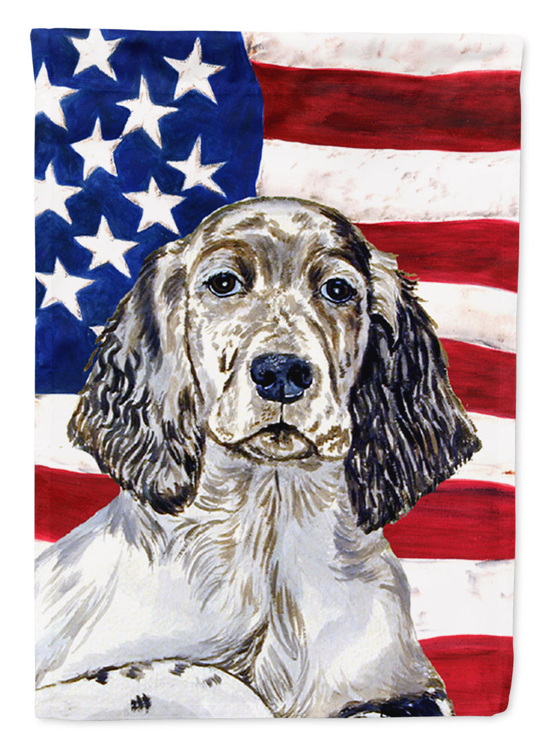 USA American Flag with English Setter Flag Canvas House Size