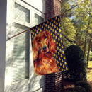Irish Setter Candy Corn Halloween Portrait House Flag 28x40 Porch Sleeve Pole Decorative Outside Yard Banner Artwork Wall Hanging, Polyester