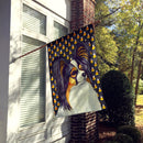 Papillon Candy Corn Halloween Portrait House Flag 28x40 Porch Sleeve Pole Decorative Outside Yard Banner Artwork Wall Hanging, Polyester