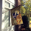 Leonberger Candy Corn Halloween Portrait House Flag 28x40 Porch Sleeve Pole Decorative Outside Yard Banner Artwork Wall Hanging, Polyester