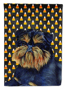 Brussels Griffon Candy Corn Halloween Portrait House Flag 28x40 Porch Sleeve Pole Decorative Outside Yard Banner Artwork Wall Hanging, Polyester