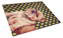 Brussels Griffon Candy Corn Halloween Portrait Cutting Board Tempered Glass Kitchen Cutting Surface, Heat Resistant Chopping, Non-Slip Feet, Food Prep & Serving