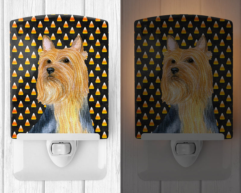 Silky Terrier Candy Corn Halloween Portrait Ceramic Night Light LH9057CNL