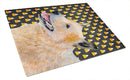 Australian Cattle Dog Candy Corn Halloween Portrait Cutting Board Tempered Glass Kitchen Cutting Surface, Heat Resistant Chopping, Non-Slip Feet, Food Prep & Serving