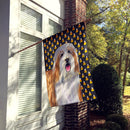 Bearded Collie Candy Corn Halloween Portrait House Flag 28x40 Porch Sleeve Pole Decorative Outside Yard Banner Artwork Wall Hanging, Polyester