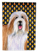 Bearded Collie Candy Corn Halloween Portrait House Flag 28x40 Porch Sleeve Pole Decorative Outside Yard Banner Artwork Wall Hanging, Polyester