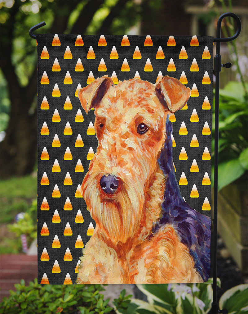 Airedale Candy Corn Halloween Portrait Garden Flag – Decorative Outdoor Yard Flag