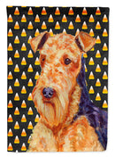 Airedale Candy Corn Halloween Portrait Garden Flag – Decorative Outdoor Yard Flag