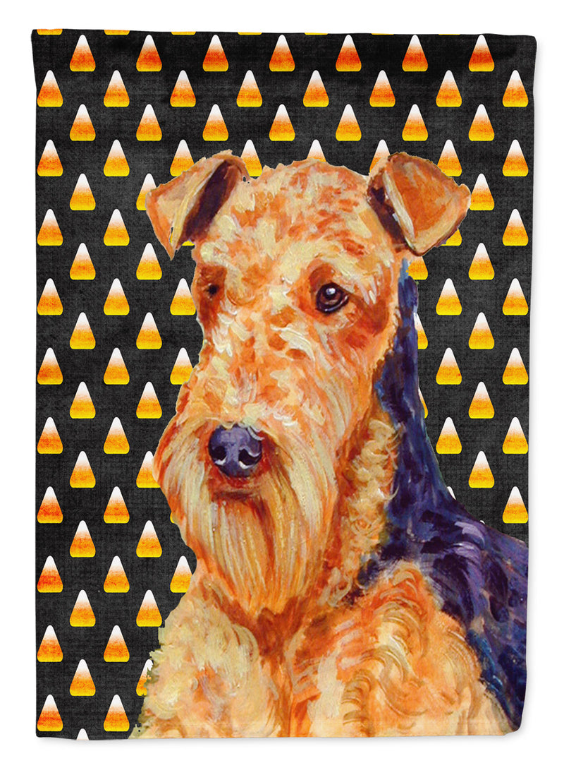 Airedale Candy Corn Halloween Portrait Garden Flag – Decorative Outdoor Yard Flag