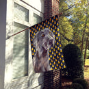 Weimaraner Candy Corn Halloween Portrait House Flag 28x40 Porch Sleeve Pole Decorative Outside Yard Banner Artwork Wall Hanging, Polyester