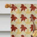 Great Dane Fall Leaves Portrait House Flag 28x40 Porch Sleeve Pole Decorative Outside Yard Banner Artwork Wall Hanging, Polyester