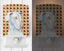 Great Dane Fall Leaves Portrait Ceramic Night Light Compact, UL-Certified, Ideal for Bedroom, Bathroom, Nursery, Hallway, Kitchen, 6x4x3, Multicolor