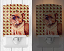 Brussels Griffon Fall Leaves Portrait Ceramic Night Light Compact, UL-Certified, Ideal for Bedroom, Bathroom, Nursery, Hallway, Kitchen, 6x4x3, Multicolor