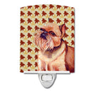 Brussels Griffon Fall Leaves Portrait Ceramic Night Light Compact, UL-Certified, Ideal for Bedroom, Bathroom, Nursery, Hallway, Kitchen, 6x4x3, Multicolor