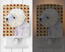 Westie Fall Leaves Portrait Ceramic Night Light Compact, UL-Certified, Ideal for Bedroom, Bathroom, Nursery, Hallway, Kitchen, 6x4x3, Multicolor