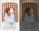 Australian Shepherd Fall Leaves Portrait Ceramic Night Light Compact, UL-Certified, Ideal for Bedroom, Bathroom, Nursery, Hallway, Kitchen, 6x4x3, Multicolor