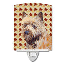 Cairn Terrier Fall Leaves Portrait Ceramic Night Light Compact, UL-Certified, Ideal for Bedroom, Bathroom, Nursery, Hallway, Kitchen, 6x4x3, Multicolor