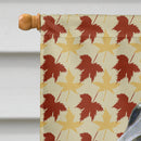 Flat Coated Retriever Fall Leaves Portrait House Flag 28x40 Porch Sleeve Pole Decorative Outside Yard Banner Artwork Wall Hanging, Polyester