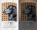Flat Coated Retriever Fall Leaves Portrait Ceramic Night Light Compact, UL-Certified, Ideal for Bedroom, Bathroom, Nursery, Hallway, Kitchen, 6x4x3, Multicolor