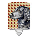 Flat Coated Retriever Fall Leaves Portrait Ceramic Night Light Compact, UL-Certified, Ideal for Bedroom, Bathroom, Nursery, Hallway, Kitchen, 6x4x3, Multicolor