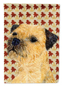 Border Terrier Fall Leaves Portrait Flag Canvas House Size