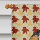 Cavalier Spaniel Fall Leaves Portrait House Flag 28x40 Porch Sleeve Pole Decorative Outside Yard Banner Artwork Wall Hanging, Polyester