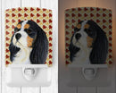 Cavalier Spaniel Fall Leaves Portrait Ceramic Night Light Compact, UL-Certified, Ideal for Bedroom, Bathroom, Nursery, Hallway, Kitchen, 6x4x3, Multicolor