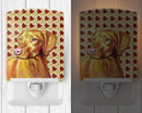 Vizsla Fall Leaves Portrait Ceramic Night Light Compact, UL-Certified, Ideal for Bedroom, Bathroom, Nursery, Hallway, Kitchen, 6x4x3, Multicolor