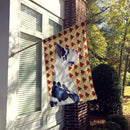 Great Dane Fall Leaves Portrait House Flag 28x40 Porch Sleeve Pole Decorative Outside Yard Banner Artwork Wall Hanging, Polyester
