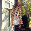 Bearded Collie Fall Leaves Portrait House Flag 28x40 Porch Sleeve Pole Decorative Outside Yard Banner Artwork Wall Hanging, Polyester