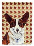 Corgi Fall Leaves Portrait House Flag 28x40 Porch Sleeve Pole Decorative Outside Yard Banner Artwork Wall Hanging, Polyester