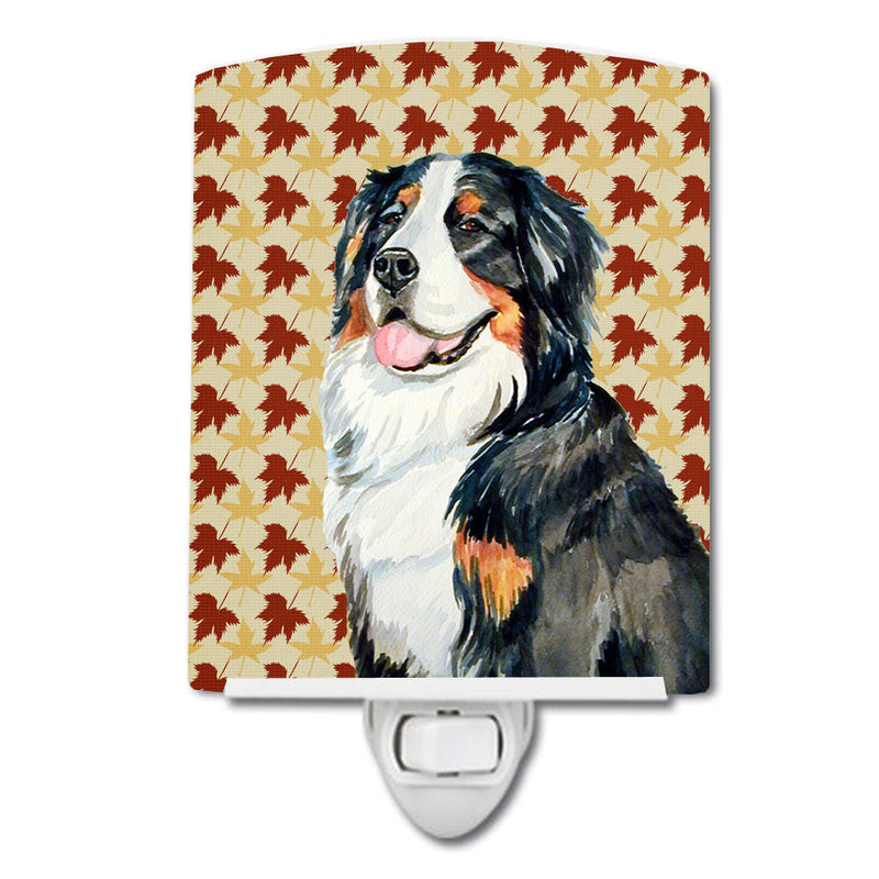 Bernese Mountain Dog Fall Leaves Portrait Ceramic Night Light LH9109CNL