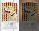 Labrador Fall Leaves Portrait Ceramic Night Light Compact, UL-Certified, Ideal for Bedroom, Bathroom, Nursery, Hallway, Kitchen, 6x4x3, Multicolor