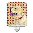 Labrador Fall Leaves Portrait Ceramic Night Light Compact, UL-Certified, Ideal for Bedroom, Bathroom, Nursery, Hallway, Kitchen, 6x4x3, Multicolor