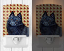 Schipperke Fall Leaves Portrait Ceramic Night Light Compact, UL-Certified, Ideal for Bedroom, Bathroom, Nursery, Hallway, Kitchen, 6x4x3, Multicolor