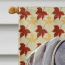Weimaraner Fall Leaves Portrait House Flag 28x40 Porch Sleeve Pole Decorative Outside Yard Banner Artwork Wall Hanging, Polyester