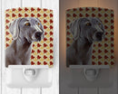 Weimaraner Fall Leaves Portrait Ceramic Night Light Compact, UL-Certified, Ideal for Bedroom, Bathroom, Nursery, Hallway, Kitchen, 6x4x3, Multicolor