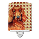 Irish Setter Fall Leaves Portrait Ceramic Night Light Compact, UL-Certified, Ideal for Bedroom, Bathroom, Nursery, Hallway, Kitchen, 6x4x3, Multicolor