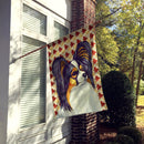 Papillon Fall Leaves Portrait House Flag 28x40 Porch Sleeve Pole Decorative Outside Yard Banner Artwork Wall Hanging, Polyester