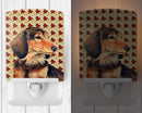 Dachshund Fall Leaves Portrait Ceramic Night Light Compact, UL-Certified, Ideal for Bedroom, Bathroom, Nursery, Hallway, Kitchen, 6x4x3, Multicolor