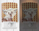 Chinese Crested Fall Leaves Portrait Ceramic Night Light Compact, UL-Certified, Ideal for Bedroom, Bathroom, Nursery, Hallway, Kitchen, 6x4x3, Multicolor