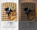 Leonberger Fall Leaves Portrait Ceramic Night Light Compact, UL-Certified, Ideal for Bedroom, Bathroom, Nursery, Hallway, Kitchen, 6x4x3, Multicolor