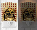 Tibetan Spaniel Fall Leaves Portrait Ceramic Night Light Compact, UL-Certified, Ideal for Bedroom, Bathroom, Nursery, Hallway, Kitchen, 6x4x3, Multicolor