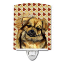 Tibetan Spaniel Fall Leaves Portrait Ceramic Night Light Compact, UL-Certified, Ideal for Bedroom, Bathroom, Nursery, Hallway, Kitchen, 6x4x3, Multicolor