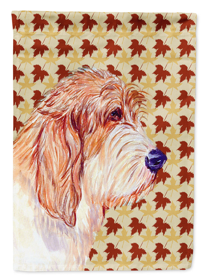 Petit Basset Griffon Vendeen Fall Leaves Portrait Flag Canvas House Size