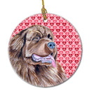Newfoundland Valentine's Love and Hearts Ceramic Ornament