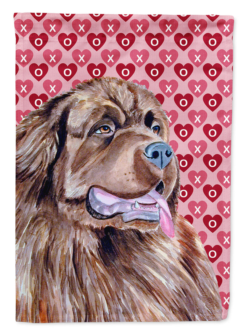 Newfoundland Hearts Love and Valentine's Day Portrait Garden Flag – Decorative Outdoor Yard Flag